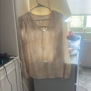 Leopard Print Sheer Blouse